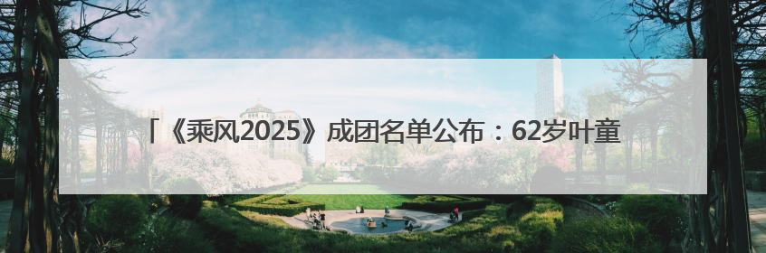 《乘风2025》成团名单公布：62岁叶童获年度总冠军，李晟、陈德容获年度高光人物