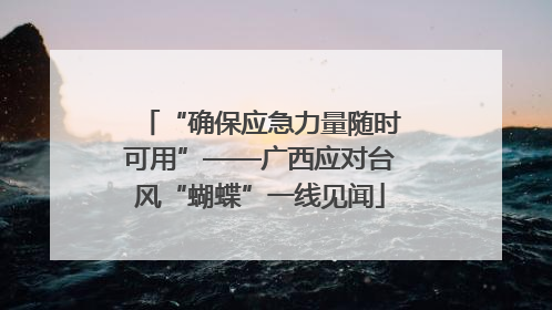 “确保应急力量随时可用”——广西应对台风“蝴蝶”一线见闻