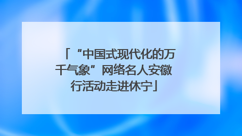 “中国式现代化的万千气象”网络名人安徽行活动走进休宁