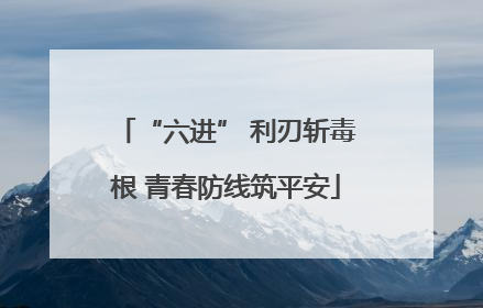 “六进” 利刃斩毒根 青春防线筑平安