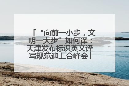 “向前一小步，文明一大步”如何译：天津发布标识英文译写规范迎上合峰会