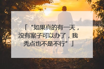 “如果真的有一天，没有案子可以办了，我秃点也不是不行”