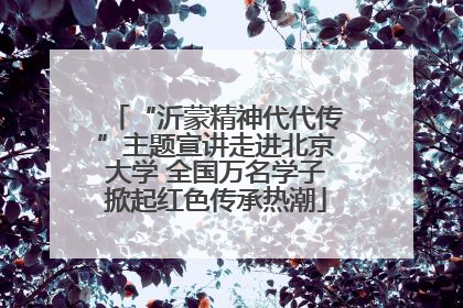 “沂蒙精神代代传”主题宣讲走进北京大学 全国万名学子掀起红色传承热潮