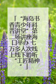“海岛书香青少年科普讲堂”第二场讲座海口举办 七万多人次线上线下聆听“工匠精神”