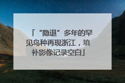 “隐退”多年的罕见鸟种再现浙江，填补影像记录空白
