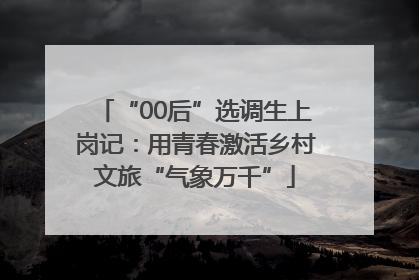 “00后”选调生上岗记：用青春激活乡村文旅“气象万千”