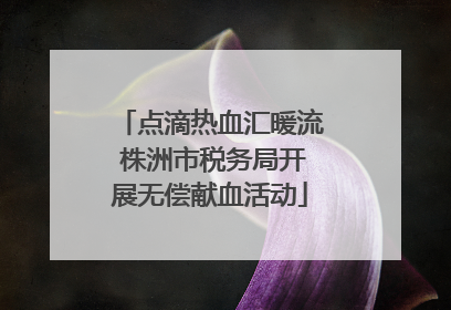 点滴热血汇暖流 株洲市税务局开展无偿献血活动