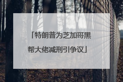 特朗普为芝加哥黑帮大佬减刑引争议