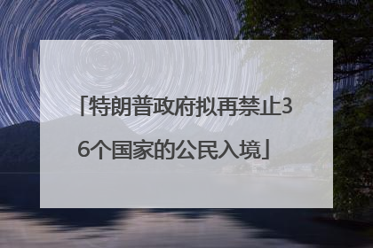 特朗普政府拟再禁止36个国家的公民入境