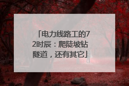 电力线路工的72时辰：爬陡坡钻隧道，还有其它
