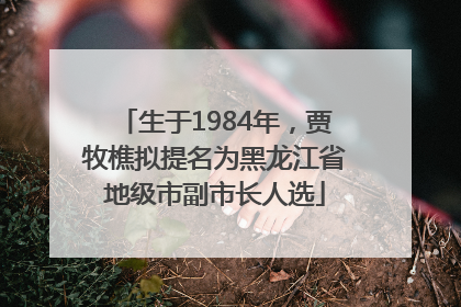 生于1984年，贾牧樵拟提名为黑龙江省地级市副市长人选