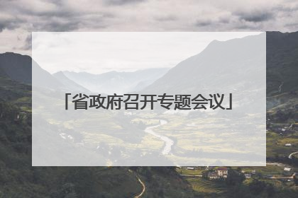 省政府召开专题会议