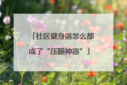 社区健身器怎么都成了“压腿神器”