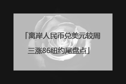 离岸人民币兑美元较周三涨86纽约尾盘点
