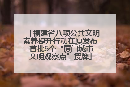 福建省八项公共文明素养提升行动在厦发布 首批6个“厦门城市文明观察点”授牌