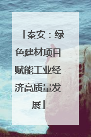 秦安：绿色建材项目赋能工业经济高质量发展