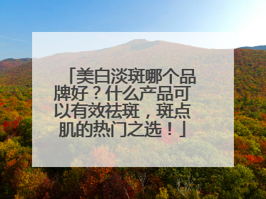 美白淡斑哪个品牌好？什么产品可以有效祛斑，斑点肌的热门之选！
