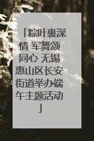粽叶裹深情 军舞颂同心 无锡惠山区长安街道举办端午主题活动
