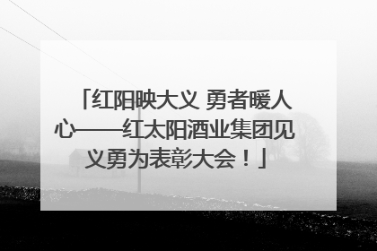 红阳映大义 勇者暖人心——红太阳酒业集团见义勇为表彰大会！