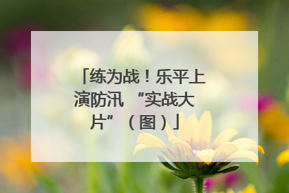 练为战！乐平上演防汛 “实战大片”（图）