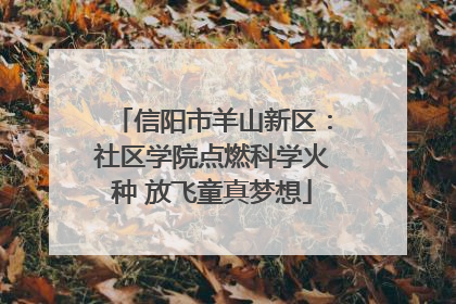 信阳市羊山新区：社区学院点燃科学火种 放飞童真梦想