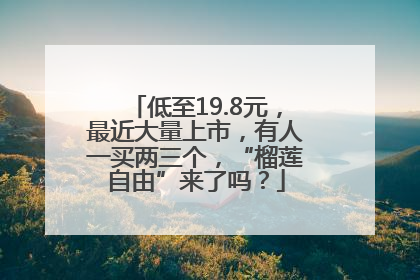低至19.8元，最近大量上市，有人一买两三个，“榴莲自由”来了吗？