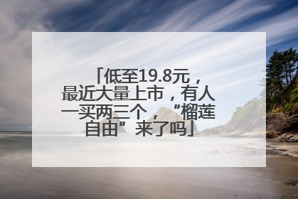 低至19.8元，最近大量上市，有人一买两三个，“榴莲自由”来了吗