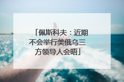 佩斯科夫：近期不会举行美俄乌三方领导人会晤