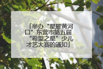举办“星耀黄河口”东营市第五届“希望之星”少儿才艺大赛的通知