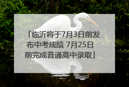 临沂将于7月3日前发布中考成绩 7月25日前完成普通高中录取