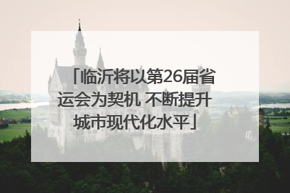 临沂将以第26届省运会为契机 不断提升城市现代化水平