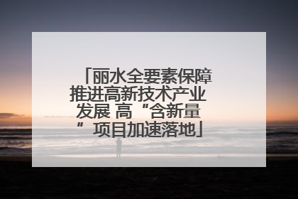 丽水全要素保障推进高新技术产业发展 高“含新量”项目加速落地