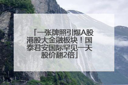 一张牌照引爆A股港股大金融板块！国泰君安国际罕见一天股价翻2倍