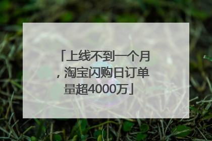 上线不到一个月，淘宝闪购日订单量超4000万
