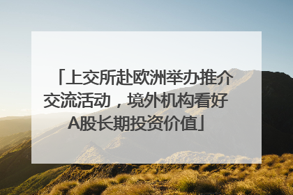 上交所赴欧洲举办推介交流活动，境外机构看好A股长期投资价值