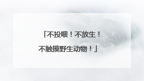 不投喂！不放生！不触摸野生动物！
