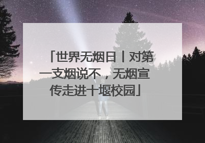 世界无烟日丨对第一支烟说不，无烟宣传走进十堰校园