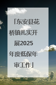 东安县花桥镇扎实开展2025年度低保年审工作
