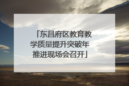 东昌府区教育教学质量提升突破年推进现场会召开