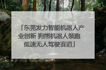 东莞发力智能机器人产业创新 狗熊机器人领跑低速无人驾驶赛道