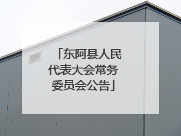 东阿县人民代表大会常务委员会公告
