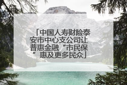 中国人寿财险泰安市中心支公司让普惠金融“市民保”惠及更多民众