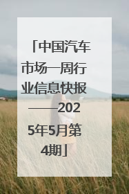 中国汽车市场一周行业信息快报——2025年5月第4期