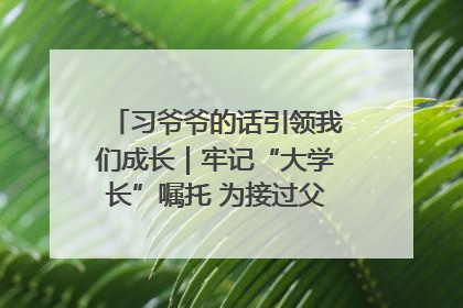 习爷爷的话引领我们成长｜牢记“大学长”嘱托 为接过父辈接力棒全力以赴