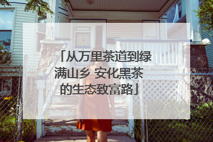从万里茶道到绿满山乡 安化黑茶的生态致富路