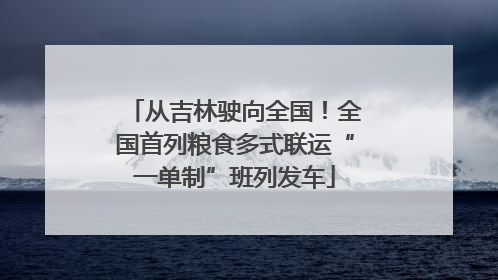 从吉林驶向全国！全国首列粮食多式联运“一单制”班列发车
