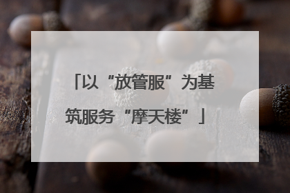 以“放管服”为基筑服务“摩天楼”