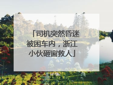 司机突然昏迷被困车内，浙江小伙砸窗救人