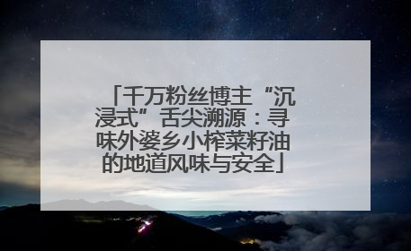 千万粉丝博主“沉浸式”舌尖溯源：寻味外婆乡小榨菜籽油的地道风味与安全