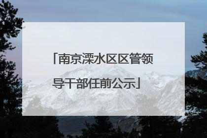 南京溧水区区管领导干部任前公示